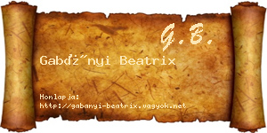 Gabányi Beatrix névjegykártya