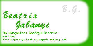 beatrix gabanyi business card