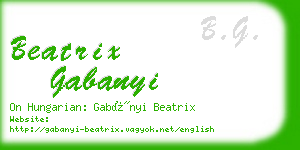 beatrix gabanyi business card